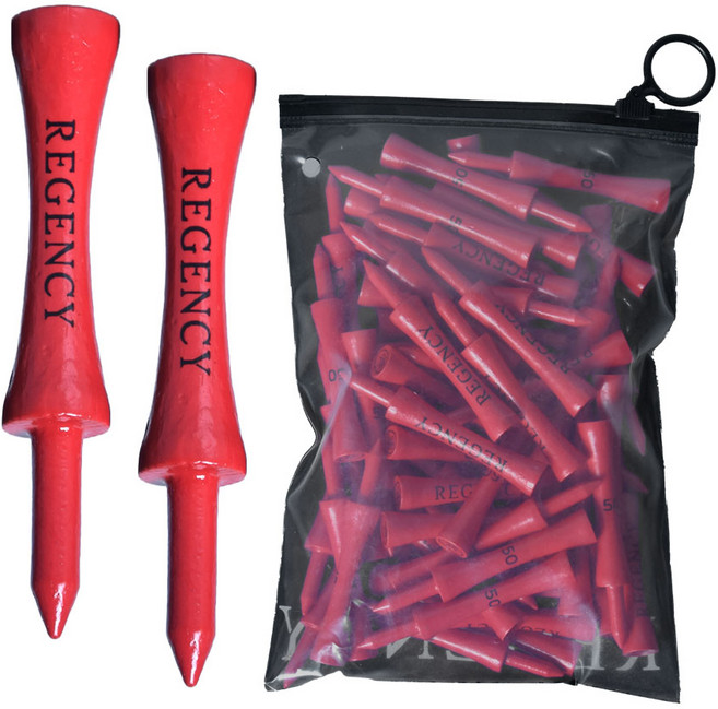 리젠시 높이조절 골프티꽂이 대나무 우드티, 마젠타핑크, 30개