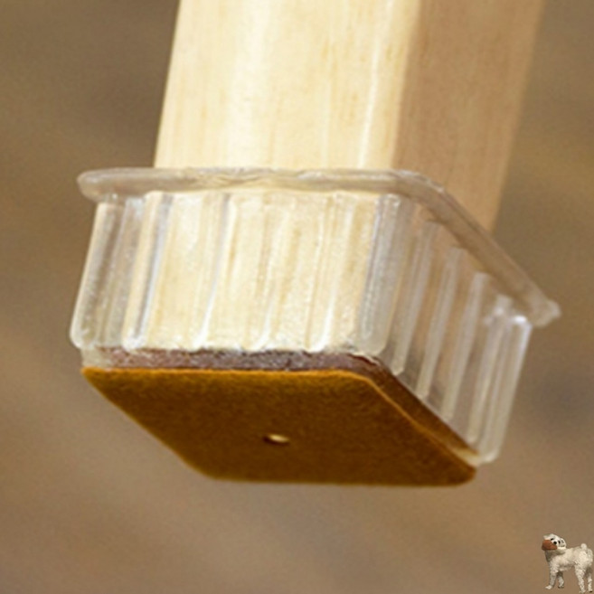 재넌 4P 투명 사각 의자캡 의자발캡 식탁의자발커버, 적정 36mm, 적정 36mm