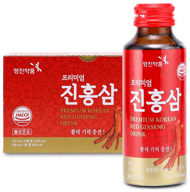 영진약품 프리미엄 진홍삼 홍삼음료 홍삼농축액 데일리 기력 케어, 50개, 100ml