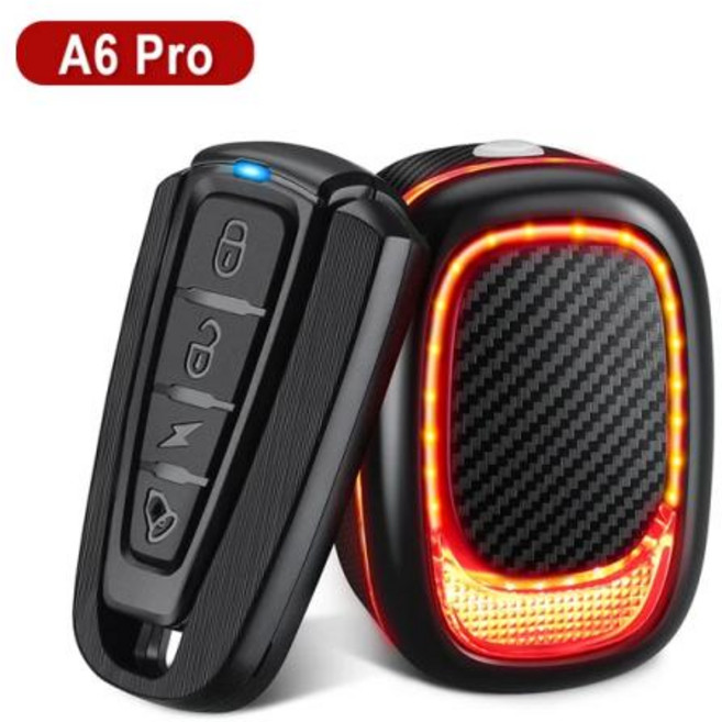 자전거도난방지경보기 ELECTOP 자전거 경보 후미등 원격 도난 방지 방수 무선 오토바이 브레이크 감지 115dB, 4) A6 Pro Style 1, 4) A6 Pro Style 1