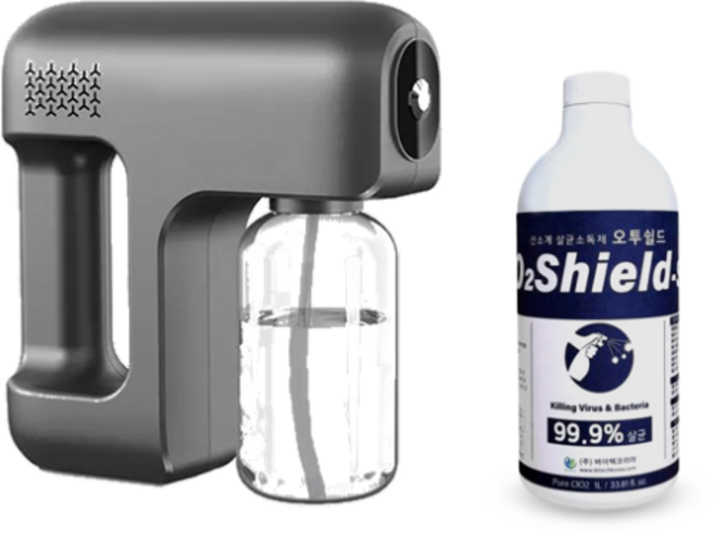 멀티형 나노분사 스프레이건 BTK-NS301 무선 자동 소독분무기 공공장소 소독분사장치 방역소독분무기 소독제 스프레이건 [휴먼월드몰], 본품+소독제1리터
