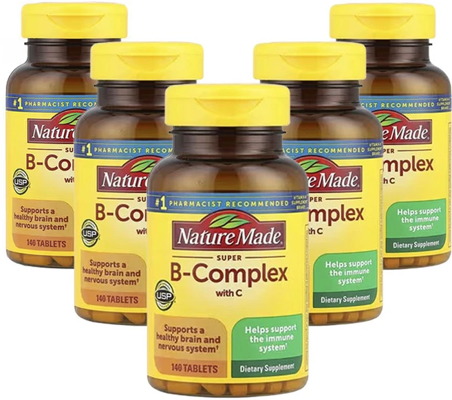 네이쳐메이드 비타민C 함유 슈퍼 B-복합체, 5개, 140정 - 쿠팡