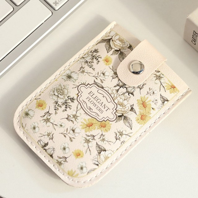 RFID 차단 플라워 카드 지갑 슬라이드 명함