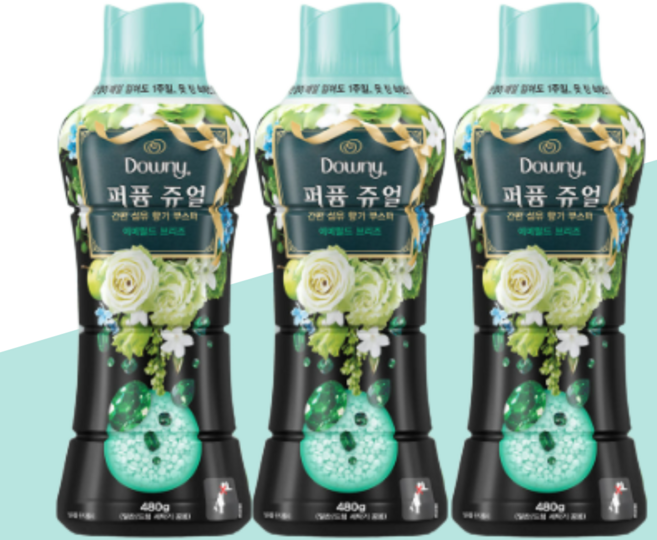 향기 부스터 다우니 퍼퓸 쥬얼 에메랄드 브리즈 480g 트리플구성 3개, 3