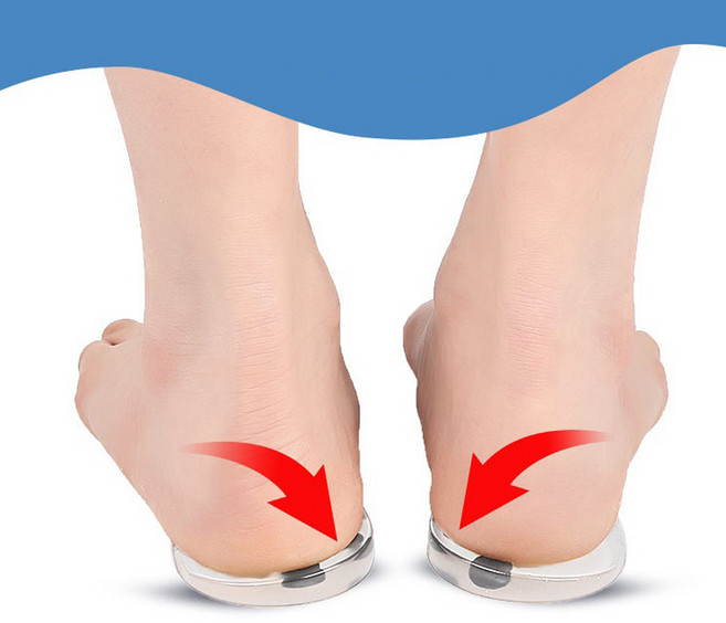 실리콘 발뒤꿈치 보호 깔창 다리 교정 쿠션 패드, 1개