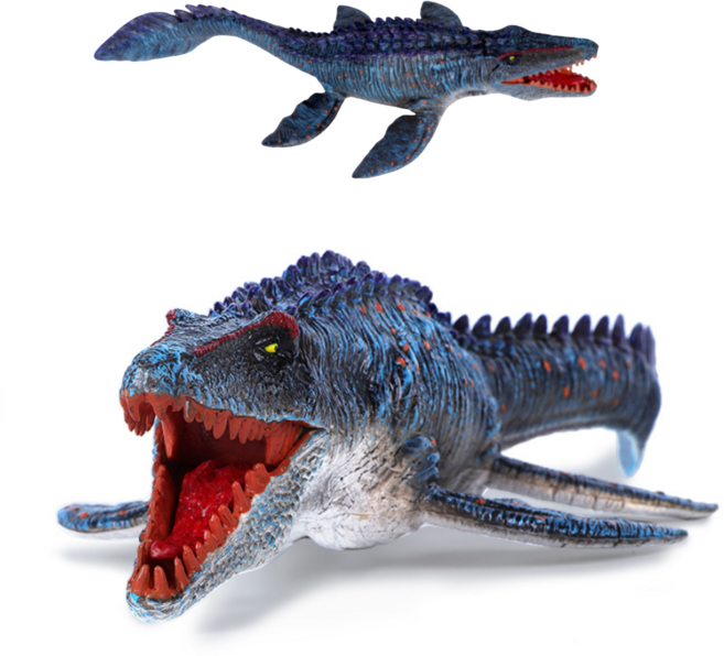 입이 움직이는 모사사우르스 공룡 피규어, 1개