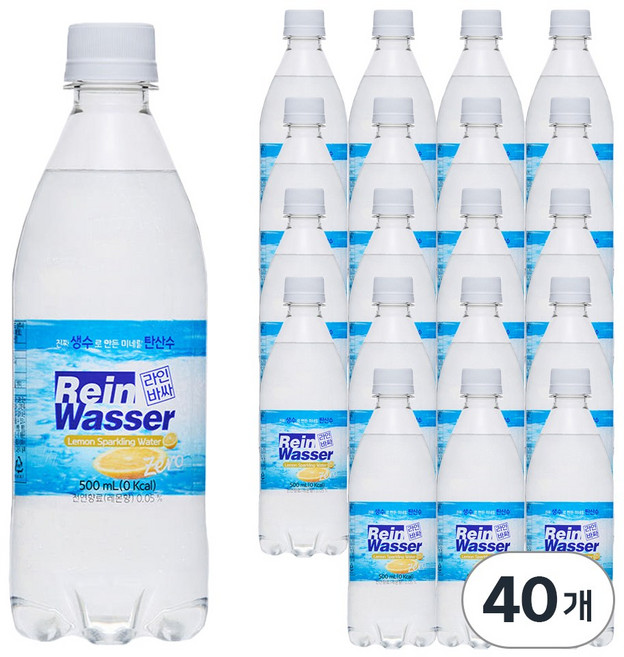 라인바싸 레몬 탄산음료, 500ml, 40개