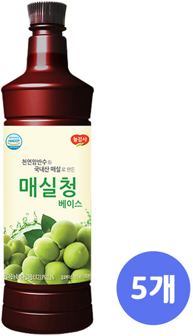 광야 늘감사 매실청 베이스, 970ml, 5개