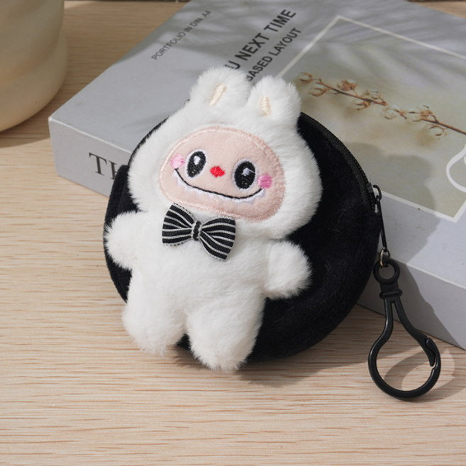 [루카탄] 나부부 키링 포켓 열쇠고리 가방걸이, 1개, 화이트