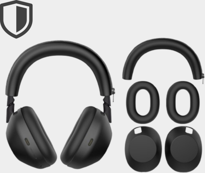 일상담다 소니 WH-1000XM6 호환 완전커버 실리콘 헤드폰 커버 3종 세트, 블랙