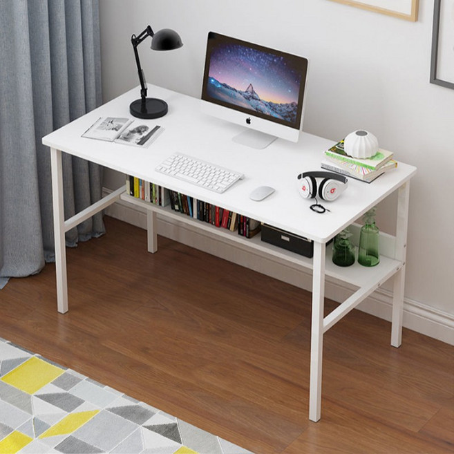 루나글램 1200 철제 수납 책상, 화이트