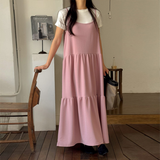 마이쏭 여성 빅사이즈 루즈핏 봄신상 멜린캉캉뷔스티에롱원피스