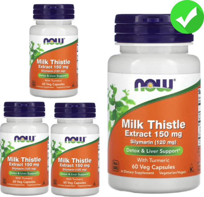 나우푸드 실리마린 밀크 시슬 추출물 터메릭 포함 150mg 베지 캡슐, 1개, 240회분