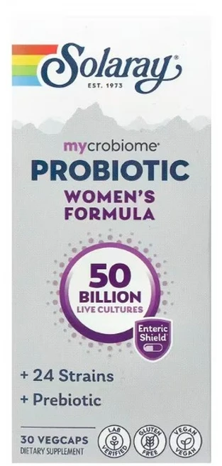 Solaray Mycrobiome Probiotic 여성용 포뮬라 500억 장용 베지 캡슐 30정, 1개 - 쿠팡
