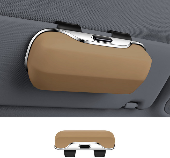 YANGTA 자동차용 안경 수납함 클립식, 카키, 1개