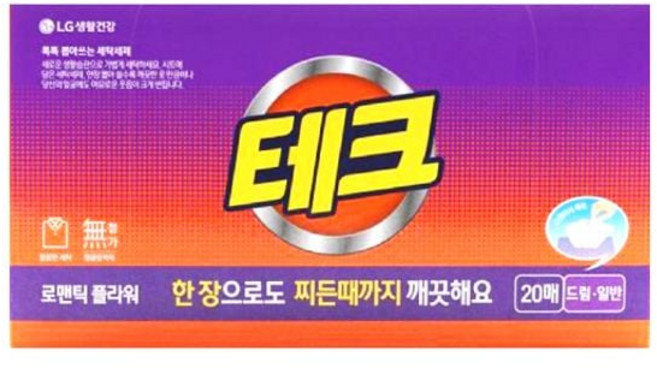 테크 뽑아쓰는 간편 시트 로맨틱 플라워 20매 간편시트 세탁세제 로맨틱플라워, 20개입, 1박스