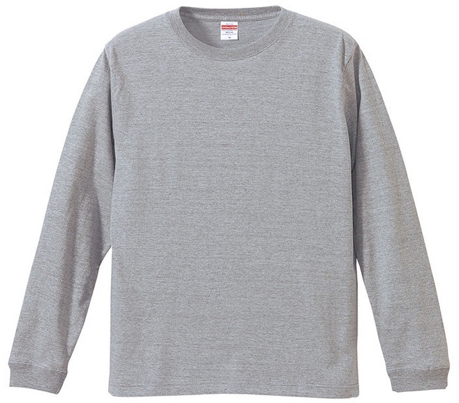 United Athle 5011 日本頂級柔棉羅紋袖口素面長T 長袖T 5.6 oz【UA501101】, 麻灰,XL