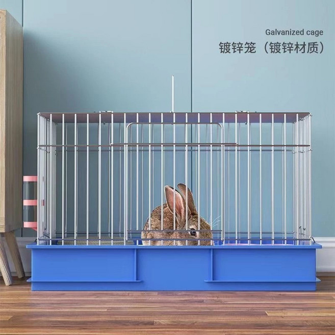 寵物籠 防噴尿可折疊兔籠 簡易安裝, 1個, 白色兔籠鍍鋅材質L 6040373件套餐托盤隨機