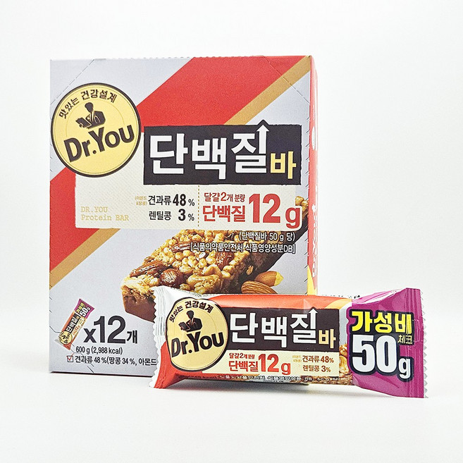 닥터유 단백질바 주머니쏙, 50g, 12개