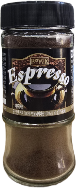 프라이빗클럽 맥널티 인스턴트 원두 병커피 에스프레소 블랙, 50g, 6개, 1개입