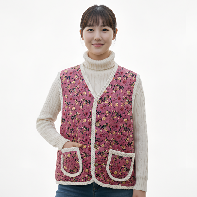 노비에 할머니 꽃무늬 조끼