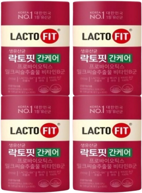락토핏 간케어 2 000mg 60포 x 4, 2g, 4개