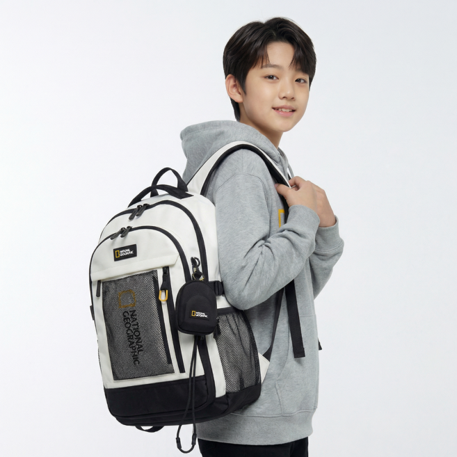 내셔널지오그래픽 키즈 코닉 고학년 백팩 화이트