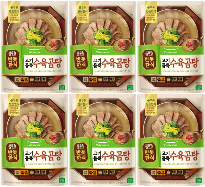 풀무원 반듯한식 고기듬뿍 수육곰탕, 6개, 460g