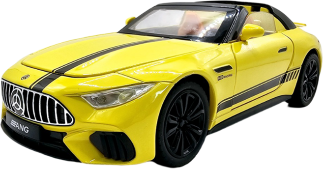 메르세데스 벤츠 SL63 컨버터블 1:22 다이캐스트, 옐로우, 1개