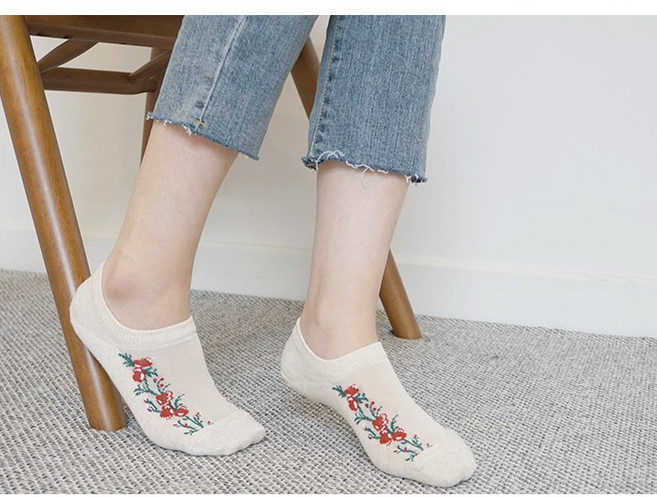 빈센치오 여성용 봄을 닮은 플라워 페이크삭스 / 덧신 8켤레