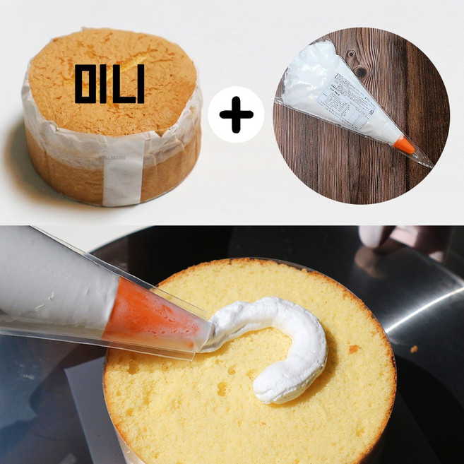 (아이스박스 무료) 케익시트 + 휘핑크림 세트 / 케익 만들기 유치원 학교 체험, 1세트, 미니 케익시트+미나미 휘핑크림