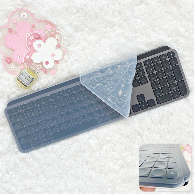 로지텍 MX KEYS S 다덮는 풀커버 오목 키스킨 키보드덮개, 1개, 투명