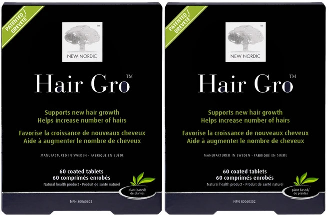 New Nordic Hair Gro 뉴노르딕 헤어그로 모발건강 허브 비오틴 아연 구리 보충제, 2개, 60정 - 쿠팡