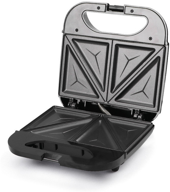 多功能三明治麵包機 家用煎烤加熱電烤盤 上下加熱吐司機, 黑色:需自備轉接頭