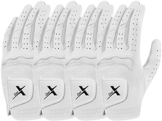 기어엑스 BFH4 소프트 양피 골프장갑 흰색 여성 왼손 4p, 4개, 화이트-BFH4