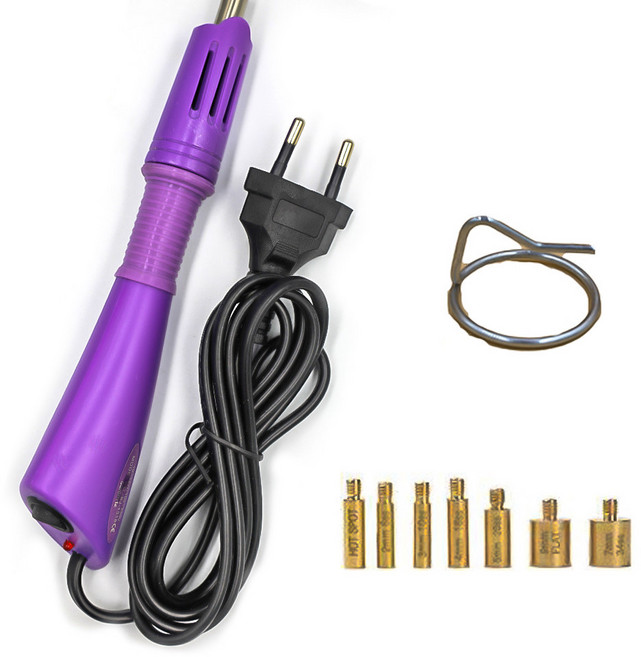 핫픽스 라인석 어플리케이터 DIY 핫 픽스 완드 도구 키트 스트라스 AAAA 투명 유리 크리스탈 픽스 라인석 2 박스 포함, US PLUG, PJ-TZQ-ZI, 1개