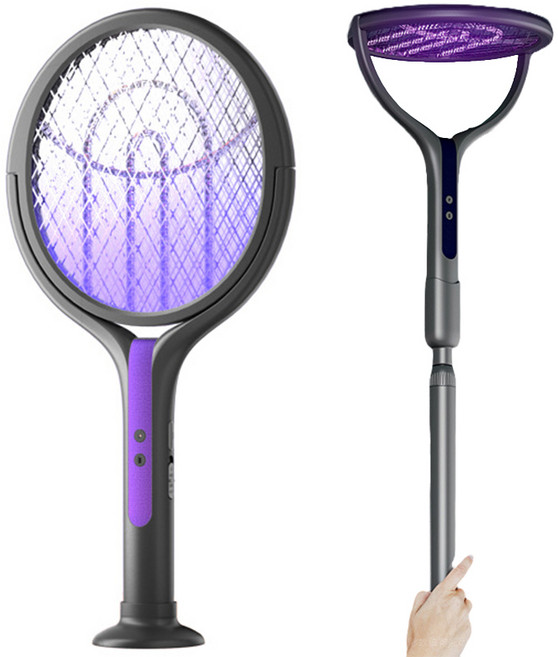 회전 신축 전기모기채 각도 길이조절 충전식 파리채 2 in1 모기채 모기퇴치등