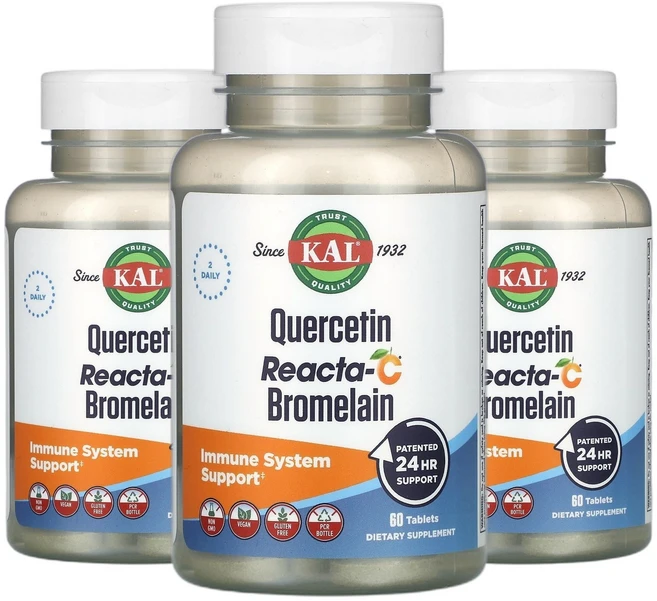 2+1 KAL 퀘르세틴 케르세틴 리액타-C 아스코르베이트 쐐기풀 브로멜라인 60정, 3개 - 쿠팡