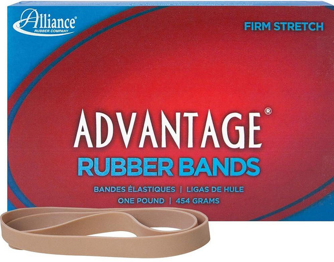 Alliance Rubber 27075 Advantage 고무 밴드 사이즈 #107 0.5kg(1파운드) 박스에 제공 약 40개(17.8x1.6cm(7x5/8인치) 자연유, Alliance Rubber 27075 Advantag