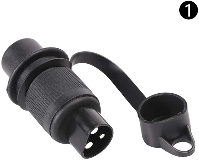 트레일러 전원 코드 소켓 커넥터 전기 캐러밴 트럭 모터홈용 트레일러 트랙터 플러그 어댑터 라운드 3 극 3, 02 1, 1개