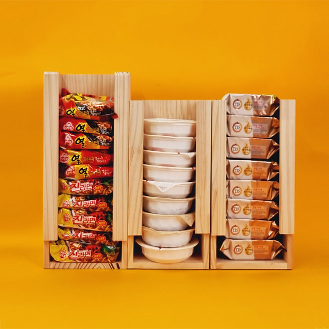 라면 정리함 원목 선반 간식 보관함, 라면 작은사이즈, 1개