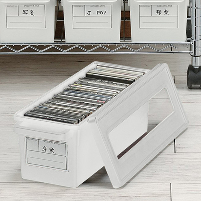 이노마타 DVD CD 만화책 수납 정리함, 화이트, 1개