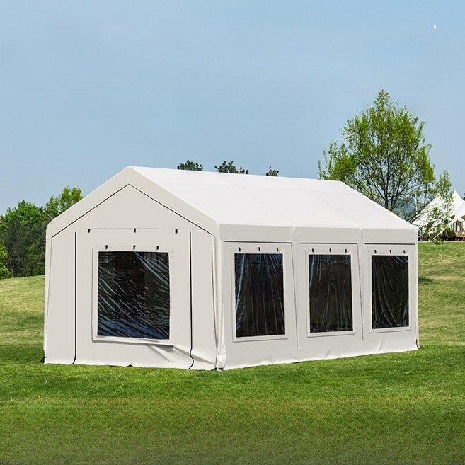 대형천막 접이식 야외 그늘막 방수 텐트 간이 차고 주차 캐노피, 4면메쉬+투명 롤 포함