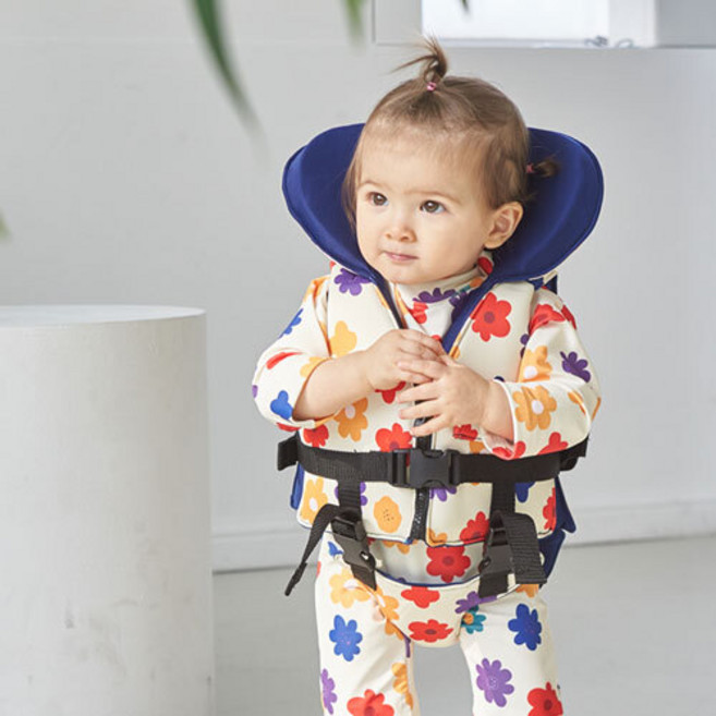 베베샤 유아동 네오플랜 수영조끼, 플라워