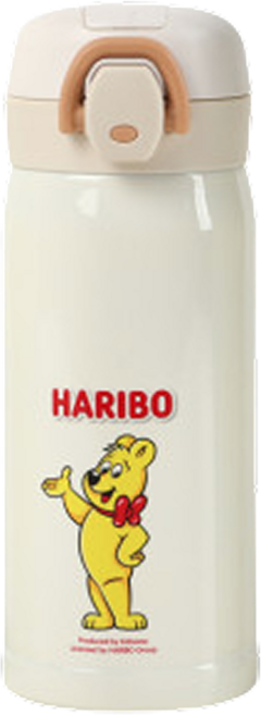하리보 텀블러_원터치 보온보냉, 1개, 350ml, 하리보 텀블러_원터치 보온보냉_베이지