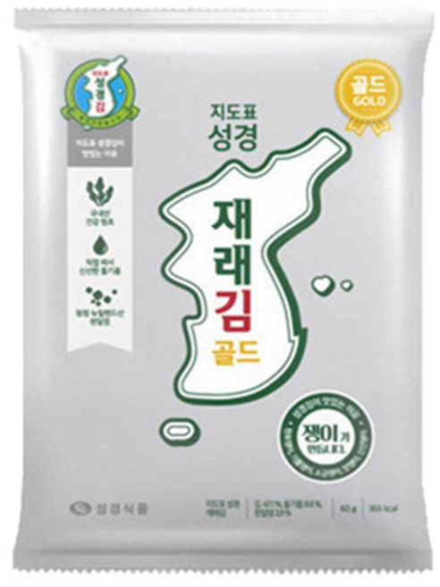 지도표 성경김 재래김 전장김 골드 대 60g 1봉, 1