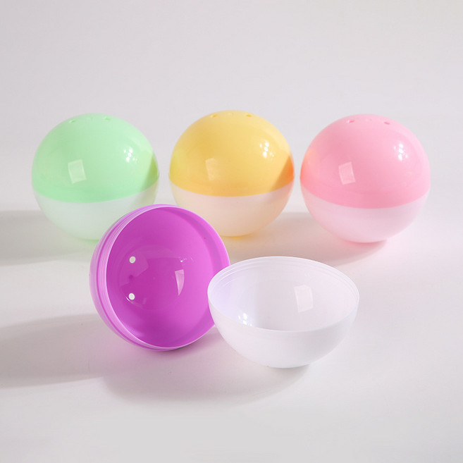 嗨購 圓形扭蛋殼 扭蛋機娃娃機專用, 1個, 半白半馬卡龍,100mm