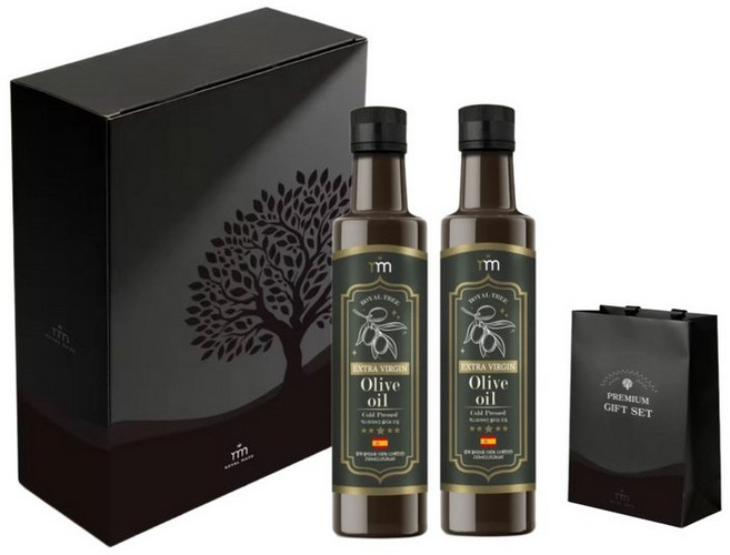 로얄트리 스페인 PICUAR품종 엑스트라 버진 올리브 오일 250mL x 2병 선물세트, 1세트