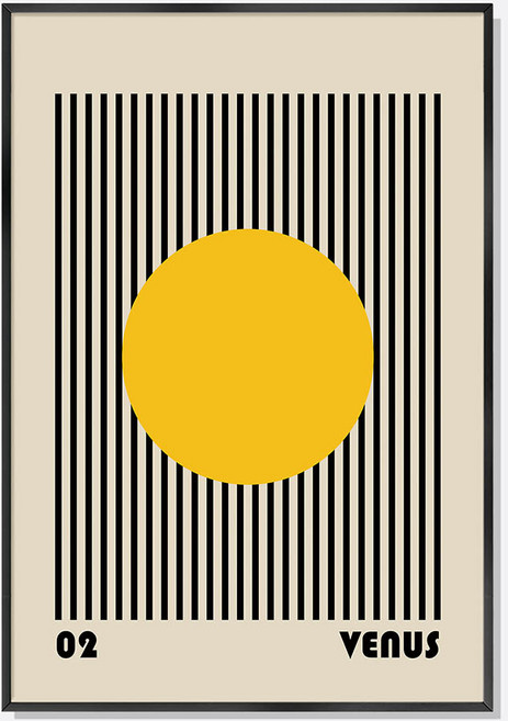 스웨리움 바우하우스 인테리어 포스터 일러스트 그림 액자 비너스 Venus, 04. 블랙 알루미늄 액자