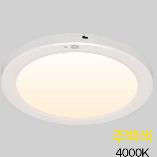 비츠온 LED 엣지 원형 센서등 10인치 20W, 1개, 주백색, 주백색